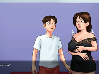 Stepmom MILF teaches teenage son some summer lessons
