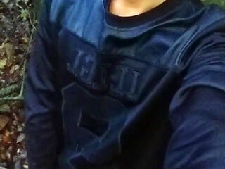 Twink Jerks off Outdoor Behind Rest Area