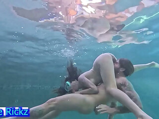 UNDERWATER Suck and Fuck - Crazy Swimming Pool Sex - Steve Rickz, Chloe Kreams