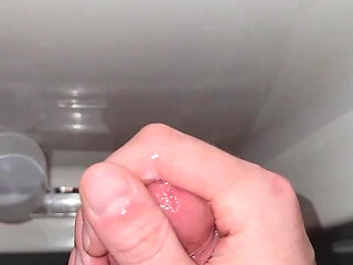 Using my cum to jerk off