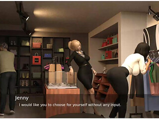 Project hotwife - gameplay -  husband fucks wife in doggy style and cum in tits and her body