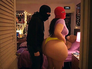 Big Ass Latina in Tight Yellow Leggings Gets Pressed in Bedroom