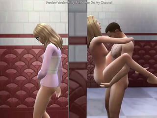Cute Nerd Gets Trapped Inside The Bathroom And Watches Her Bestfriend Get Fucked - sims 4 - 3D animation
