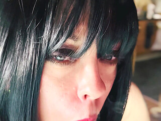 Wish This Was Daddy's Cock I Was Giving A Smoky Blowjob To! BJ Dildo Cocksucking Smoking Smoker
