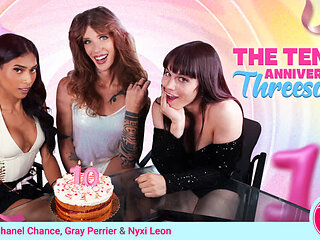 TGIRLS PORN - The Tenth Anniversary Threesome Special