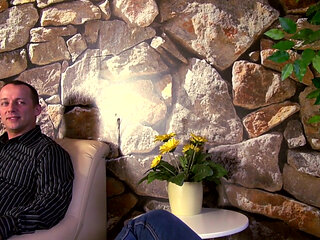 Horny redhead chick gets a warm load on her natural tits