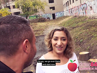 Public POV! Beautiful big brown eyes Milf Danka Diamond fucked outdoors!