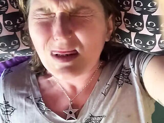 The Struggle to Orgasm Is Real for Hot Mature Brunette with Amazing Tits! New Batteries for the Win! Part 1 of 2