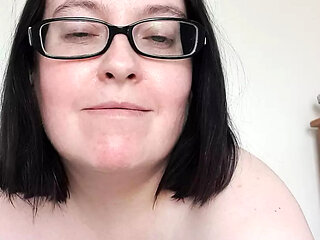Wife strips in her blue summer dress showing off big breasts and ass