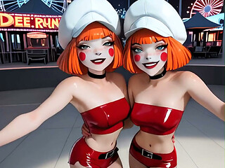 Dee Dee Identical Clown Twins Batman Threesome FFM