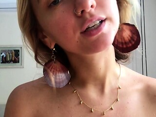 Cute blonde with big boobs solo