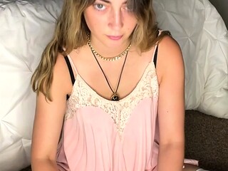 Sexy brunette wearing stockings masturbates webcam