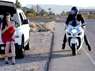 Dirty Johnny gets a taste of sassy Cassie's phony boobs in a sloppy BJ