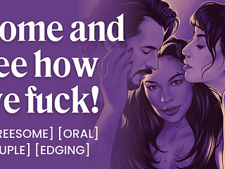 ASMR Audio Porn: Movie Night Turns into a Voyeur FFM Threesome Fuck - Teasing & Pussy Licking - Erotic Audio Roleplay for Wo