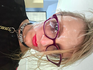 Trans cumslut plays with fresh facial followed by self-facial
