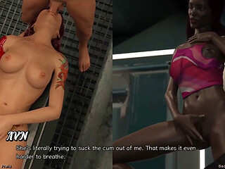 Stranded in Space 180 - Busty Red Head Gets Face Fucked and Gets Huge Facial While Black MILF Is Masturbating