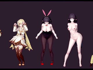 Nude Anime Girls in Perfect Sync