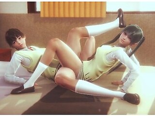 Lesbian After School Scissoring On Bed