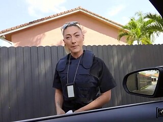 Hung Drivers Outdoor Blowjob for Cop