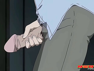 Hentai tenant fucks landlord and redhead