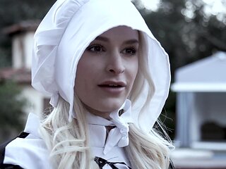Balls deep pussy pounding makes Amish girl Emma Hix moan and cum