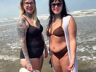On the Beach My Wife and I Invited a Beachgirl to Fuck She Accepted Because She Was Very Horny! She Has a Pink Pussy