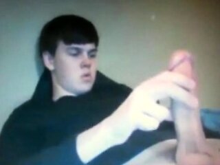 Chubby Guy Strokes His Huge Cock on Cam