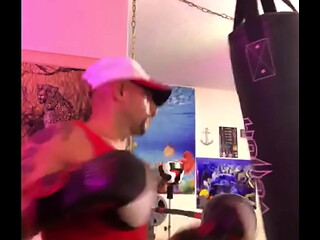 THE MARTIAL ARTIST FIT PORN STAR MAXXX LOADZ WORKING OUT ON HEAVY BAG