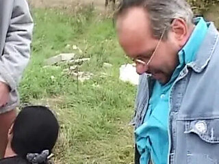 Hot German Threesome with Brunette MILF - Enema Sex Outdoor Blowjob & Doggy Style
