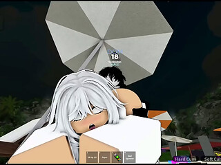 Roblox Cheating wife fucked on the beach while husband isnt looking