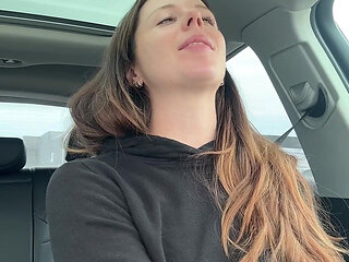 Canadian Hottie Gets off in the Drive Thru!