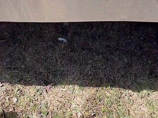 Pee on the Ground Near Truck Wheel