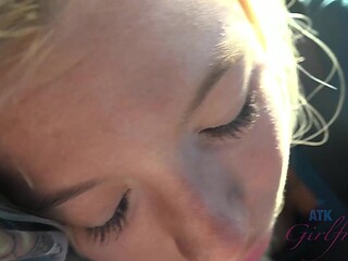 POV chat with smokin' blonde Kenzie before a steamy hot tub session