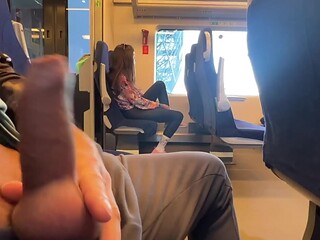 A stranger gave a handjob and a blowjob right on the train!