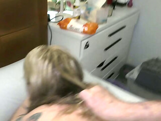 Slutty whore Cara dealt with harshly by Master with hair pulling hardcore creampie fuck