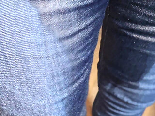 Massive flood directly into merino base layers with tight dark denim on the outside layer