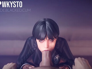 Another blowjob from Wednesday Adams
