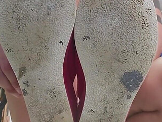 Slippers Zapatillas Modeling and Squirting
