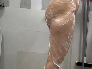 Indian Stepmom Shower Striptease