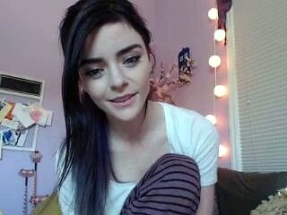 Cute curly brunette solo webcam masturbation