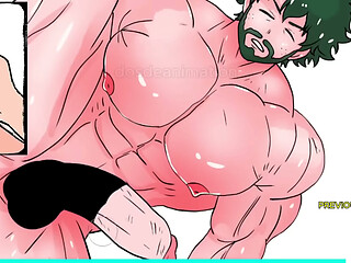Yaoi Anime Naked Midoriya Deku with Huge Censored Black Cock Slowly Colored In Until Fully Explicit #3   Male JOI Masturbation Instructions for Men