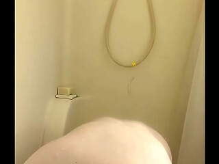 Dildo in the shower - striptease and dildo cums