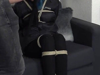 Luna Grey - down jacket bondage HD