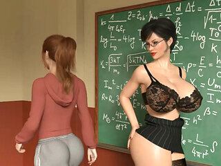 Milf female Teacher fucking Student ( futa ) , 3D anime game player