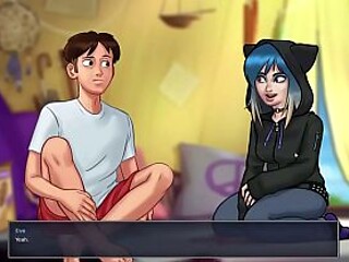 Curvy 3D babe gets seduced in anime game