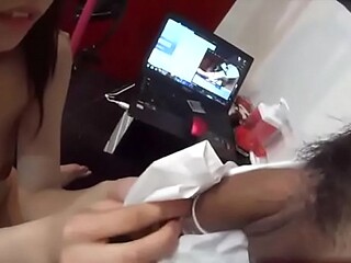Japanese Amateur GF gives a Wet Blowjob