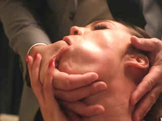 Thick blonde with natural boobs playing in the living room