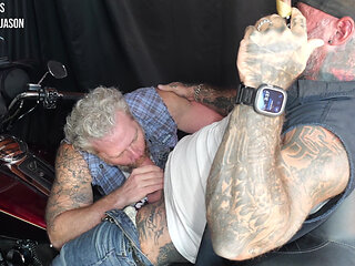 Motorcycle and Cigar Fuck with Cain Marko