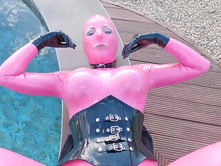 Cristal Kinky Pink Rubber Doll Getting Fucked Outdoors POV