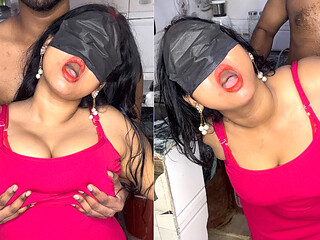 Blindfolded Hot Indian Wife Kitchen Sex with Husband Hardcore Blindfold Fucking Hindi Video